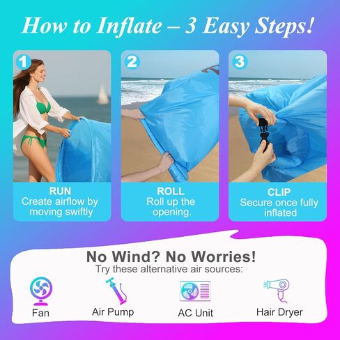 أريكة هواء متسكع للنفخ ، أريكة أرجوحة محمولة أريكة أريكة أريكة مقاومة للمياه ومضادة للهواء التصميم للشاطئ ، التخييم ، النزهات ، السفر والمهرجانات in Kuwait