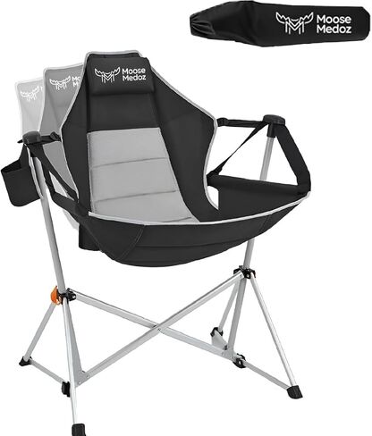 Hammock Camping Chair – Folding Swing Chair with Headrest & Cup Holder, 300 lbs Support, Breathable Mesh, Portable & Lightweight for Outdoor, Camping, Fishing, Patio & Travel in Saudi Arabia