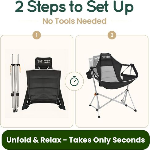 Hammock Camping Chair – Folding Swing Chair with Headrest & Cup Holder, 300 lbs Support, Breathable Mesh, Portable & Lightweight for Outdoor, Camping, Fishing, Patio & Travel in Saudi Arabia