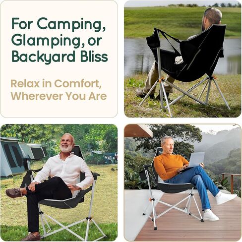 Hammock Camping Chair – Folding Swing Chair with Headrest & Cup Holder, 300 lbs Support, Breathable Mesh, Portable & Lightweight for Outdoor, Camping, Fishing, Patio & Travel in Saudi Arabia
