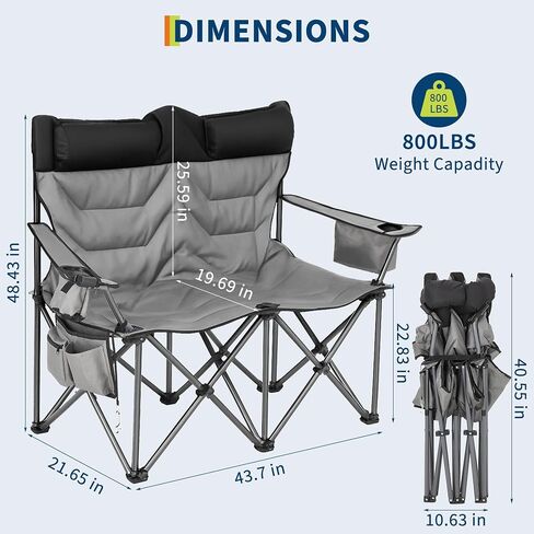 Oversized Padded Camping Chairs, Hevy Duty Folding Camp Chair - 500Lbs Support for Adults - Comfortable Camping Chair with High Back & Pillow, 1 Pack in Saudi Arabia