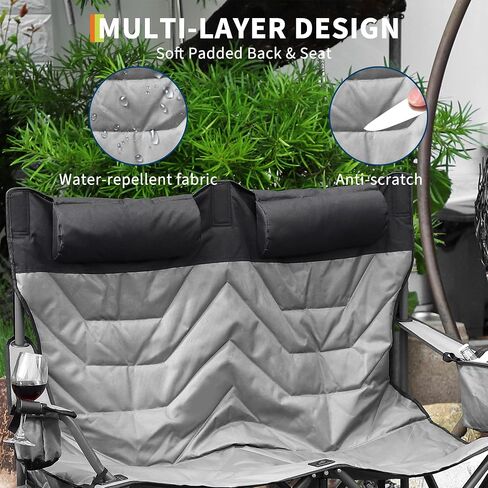 Oversized Padded Camping Chairs, Hevy Duty Folding Camp Chair - 500Lbs Support for Adults - Comfortable Camping Chair with High Back & Pillow, 1 Pack in Saudi Arabia