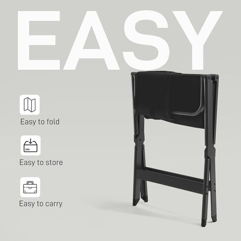 EVER ADVANCED Aluminum Lightweight Directors Chair Foldable, Folding Studio Movie Chairs Camping Event Vendor Chair, 19" Seat Height Black Fabric/Grey Frame, Support 350lbs in Saudi Arabia