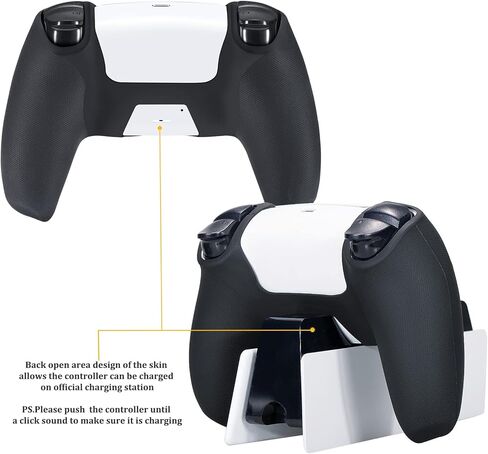 قبضة الملمس الجلد السيليكون لوحدة التحكم PS5 x 2 (الجماجم الأحمر+الأزرق) مع قبضة الإبهام المحترفين × 8 in Saudi Arabia