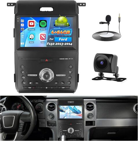 Car Radio for Ford F150 2013 2014: [4G+64G] 9 inch Car Stereo with Wireless Carplay Android Auto, Touch Screen Upgrade for F150 with Bluetooth5.0 32EQ 1280 * 720P GPS WiFi in Saudi Arabia