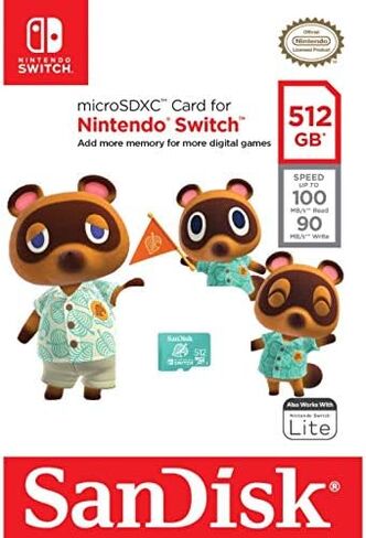 SanDisk 512GB Nintendo Switch Memory Card 2 Pack - Micro SD Cards for Switch Lite & Switch (SDSQXAO-512G-GNCZN) Bundle with (1) MicroSDXC Card Reader in Saudi Arabia