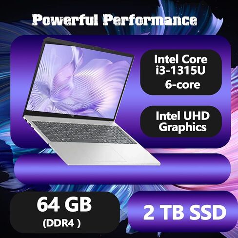 HP Flagship 15.6" Touchscreen Laptop - Anti-Glare, 6-Core Intel i3 1315U Processor, lntel UHD Graphics, Wi-Fi, Win 11 Pro, AI Copilot, for Business & Student, w/Accessories(32 GB RAM, 1 TB Storage) in Saudi Arabia