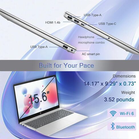 جهاز كمبيوتر محمول لشاشة HP Touchscreen للأعمال والطلاب • 15.6 "FHD IPS Disaplay • Intel 10-Core I7-1355U • Wi-Fi 6 • إزالة ضوضاء الذكاء الاصطناعي • Copilot • HD Webcam • W/Accessories • Win 11 Pro • (32 GB RAM ، 1TB SSD) in Kuwait