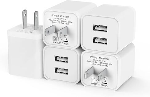 5pack usb all charger ، igenjun 2.4a dual USB Port Cube Power Plug Pluge Adapter Fast Phone Charger Block Brick for iPhone 15/15 Pro/15 Pro Max/14 ، Samsung Galaxy ، Pixel ، LG ، Android-White in Saudi Arabia