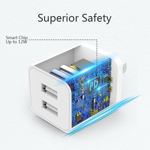 5pack usb all charger ، igenjun 2.4a dual USB Port Cube Power Plug Pluge Adapter Fast Phone Charger Block Brick for iPhone 15/15 Pro/15 Pro Max/14 ، Samsung Galaxy ، Pixel ، LG ، Android-White in Saudi Arabia