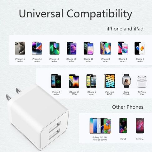 5pack usb all charger ، igenjun 2.4a dual USB Port Cube Power Plug Pluge Adapter Fast Phone Charger Block Brick for iPhone 15/15 Pro/15 Pro Max/14 ، Samsung Galaxy ، Pixel ، LG ، Android-White in Saudi Arabia