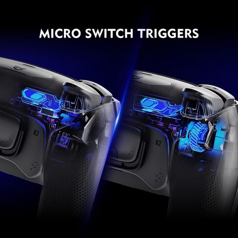 HEXGAMING ULTIMATE PRO Gaming Controller Compatible with ps5/PC/Mobile - 4 Back Buttons, 6 Custom Profiles, Adjustable Triggers, 8 Swappable Thumbsticks - Hall Effect Explorer Black in Kuwait