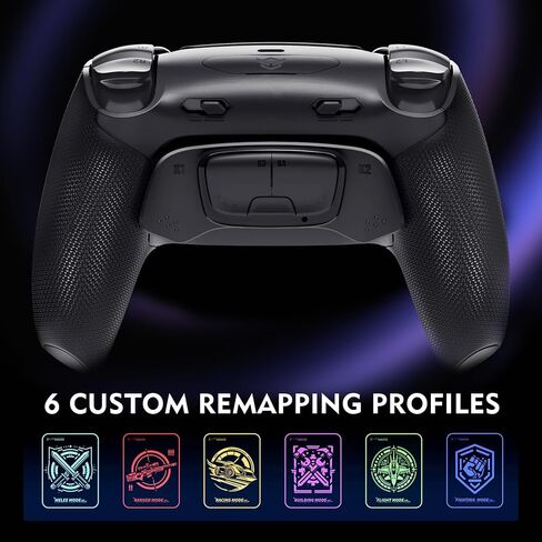 HEXGAMING ULTIMATE PRO Gaming Controller Compatible with ps5/PC/Mobile - 4 Back Buttons, 6 Custom Profiles, Adjustable Triggers, 8 Swappable Thumbsticks - Hall Effect Explorer Black in Kuwait