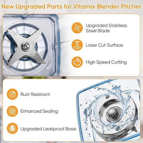 بالنسبة إلى Fitamix Blender Bitcher 64 أوقية ، ترقية كأس حاوية الجرة للترقية لـ Vitamix 5200 5300 6300 7500 VM0197 VM0101 VM0100 VM0103 E310 Classic Explorian Professional Series in Saudi Arabia