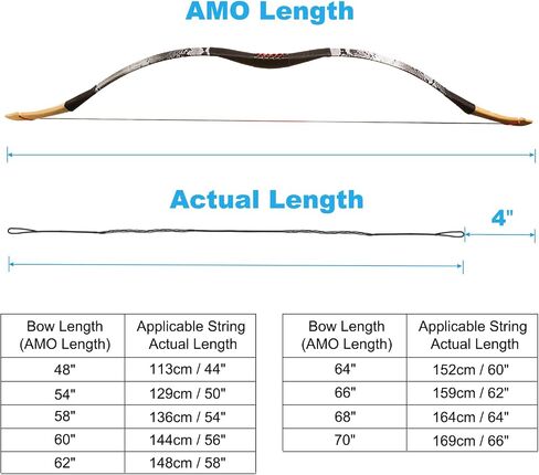 Recurve Bow String ، Bowstrings Resporting Responshery 14 Strands Longbow String لمعدات الرماية العالمية ، AMO 54 "(فعلي 50") in Saudi Arabia