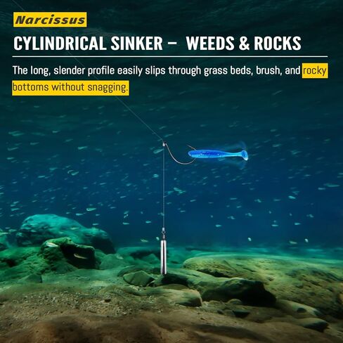 Narcissus Drop Shot Rig Kit, 10 PCS Bass Fishing Rigs for Bass & Panfish, Includes Wacky Hooks, Drop Shot Weights, and Lures in Kuwait