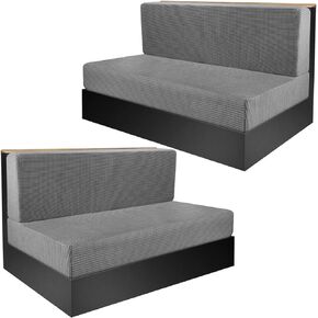 أغطية وسائد RV Dinette - مجموعة أغطية مقاعد RV Dinette باللون الرمادي - أغطية وسائد للتخييم قابلة للغسل لمقعد السيارة RV Camper (غطاءان لمسند الظهر وغطاءان للمقعد) in Kuwait
