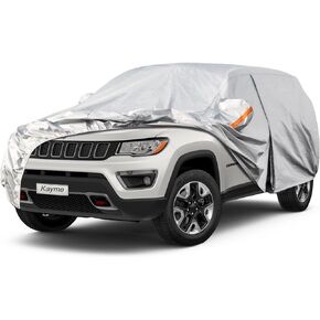غطاء سيارة Kayme 6 طبقات SUV مقاوم للماء في جميع الأحوال الجوية للسيارات، غطاء خارجي كامل الحجم للحماية من أشعة الشمس فوق البنفسجية مع سحاب قطن، مناسب عالمي لسيارات الدفع الرباعي الجيب (حتى 181 بوصة) in Kuwait