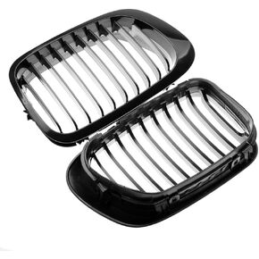 Astra Depot Black Front Hood Kidney Grille Grill Insert Single Slat Compatible For BMW E46 2-Door Coupe/Cabrio 325Ci 330Ci 1999-2002
