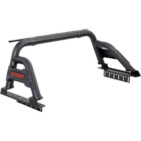 Roll Bar for Pickup Truck/Compatible with Mid Size Trucks (Tacoma,Ford Ranger, Colorado, Canyon,Nissan Frontier) Light Mount/Adjustable Sport Roll Bar (No Drilling) Fine Textured Black