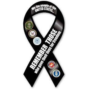 Remember Those Who Gave Their Lives Ribbon Magnet by Magnet America is 8" x 3.875" Made for Vehicles and Refrigerators