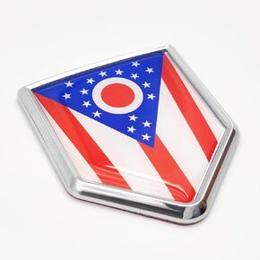 2 Pack Ohio Flag Decal Sticker Emblem Flags for Bumper