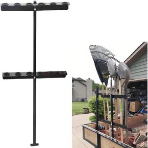 ELITEWILL Landscape Hand Tool Rack for Trailer Truck, 6 Holes Long Handle Tool Storage Holder with Rubber Grommets Compatible With Shovels/Rakes/Pickaxes and Other Straight Handle Tools