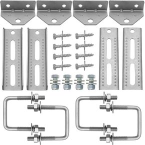 TENGBASE(4) 8" Swivel Bunk Bracket Kit with Hardware, for Trailer Hardware, Suitable for 1.5"x3", 2"x3", 3"x3" Boat Trailer Crossmember, Cross Components