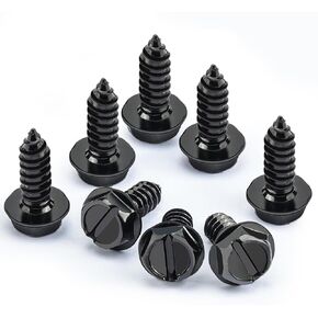 8 Sets Anti-Theft Stainless Steel License Plate Fasteners，Rust Proof and Anti-Rattle License Plate Screws Kits (Anti-Theft)