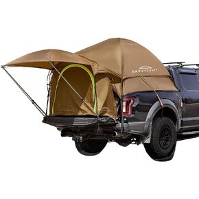 Savvycraft Pickup Truck Tent for Full Size and Mid Size Truck Short Bed and Long Bed, Waterproof P3000mm 2-Person Double Layer Truck Bed Camping Tent, Expandable Awning, Rainfly, Storage Bag Included