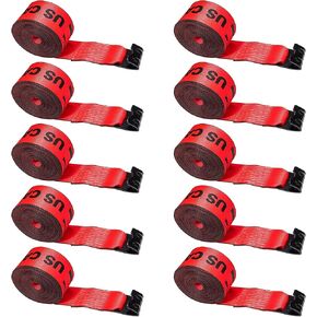 US Cargo Control 4 Inch x 30 Feet Winch Straps with Flat Hooks (10 Pack), Heavy Duty Trailer Winch Strap for Cargo Securement, 5,400 lbs. Working Load Limit, 4 Inch Straps for Flatbed Trailer, Truck