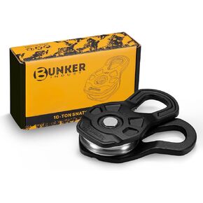 BUNKER INDUST 10 Ton Snatch Block, Recovery Winch Pulley Block for 0.59"~0.79" Diameter Synthetic Rope or Steel Cable - Heavy Duty Winch Accessories for Truck, ATV, UTV Offroad Recovery