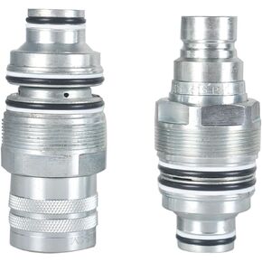 6679837 6680018 Male & Female Flat Face Coupler Kit Hydraulic Quick Connect Coupler Thread Replacement for Bobcat S130 S150 S160 S175 S185 S205 S220 S250 S300 S330 T140 T180 T190