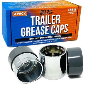 Boat Trailer Bearing Dust Cap Trailer Axle Grease Cap Trailer Grease Cap Covers Grease Caps for Trailer Hubs Wheel Bearing Cap Protectors 2 Pack 1.98" Caps Lube Cover for Trailers Bearings Protector