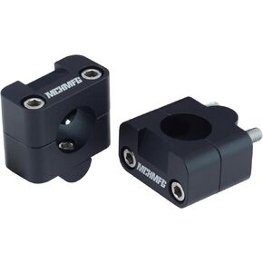 Universal Solid Handlebar Mount Kit For Motorcycle Dirt Bike Adapts solid-mounted triple clamp bar mounts from 7/8" to 1-1/8" and adds a 3/4" riser