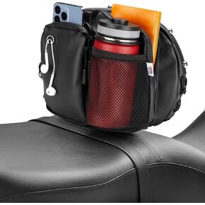 KEMIMOTO Motorcycle Backrest Bag, Sissy Bar Bags, Driver Backrest Tour Pack Organizer Kit, Rider Back Rest Seat Pocket Compatible With CVO Road Glide Limited Tri Glide Touring Softail