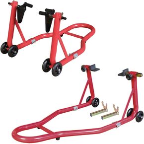 Jack Boss Motorcycle Stand Lift, 500lbs Front Rear Combo Stand Lift Stand, Universal Paddock Lift Stand, Front Wheel Fork Stand, Rear U+L Fork Swingarm Spool Stand, Fit for Yamaha Honda Kawasaki