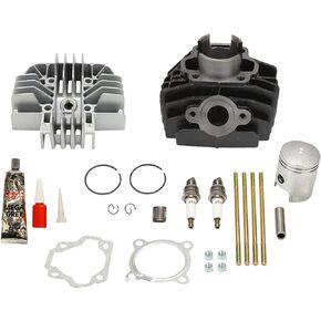 BLACKHORSE-RACING Cylinder Gasket Piston Ring Kit Set Top End Bike Compatible with Yamaha PW 80 PW80 1983-2006 Replaces OEM# 21W-11111-00-00, 1W7-11181-00-00,4AW-11351-00-00, 3E5-11631-00-97