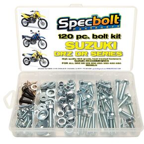 120pc Specbolt Suzuki DRZ DR Four Stroke Bolt Kit for Maintenance & Restoration of DRZ400 Using OEM Spec Fastener DR-Z DR 70 100 110 125 200 250 350 400 650 DRZ SM