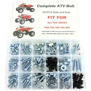 Xitomer 251 PCS Plastics Engine Body Frame Exhaust Bolts Kit Fit for TRX 400ex 350x 300ex 300x 250ex 250x 200sx 200s 200x 125cc 110cc & TRX90 Models, ATV Bolts Kit