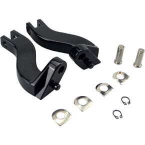 WOWTK 10mm Rear Passenger Footpeg Mounting Kit for Harley Touring Road King Road Glide Street Glide Electra Glide Models 1993-2024,Gloss Black