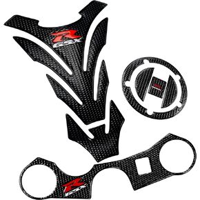 New REVSOSTAR Motorcycle Tank Sticker Protector Decal, Fuel Gas Cap, Tank Cap, Tank pad, Tank Protector for GSXR600 GSXR750 GSXR1000, 3 Pcs Per Set…