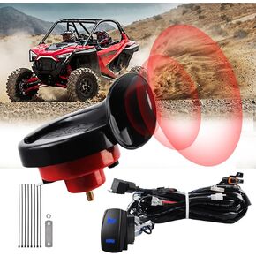 Loud UTV Horn Kit,RZR Horn Kit with Rocker Switch 12V for Polaris RZR Ranger, PRO XP, Can Am, Up to 2021