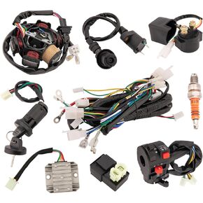 Complete GY6 Wiring Harness kit for Wiring Harness 50cc 70CC 90CC 110CC 125cc 4 Stroke ATV Dirt Bike Moped Quad Go Kart Scooter Electrics Stator Coil CDI Ignition Coil