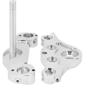 Motorcycle Triple Tree Clamp Bar Riser for 21"&23" Wheels 11 Degree Bagger Triple Trees Fit for Harley Touring Road King Street Glide Road Glide Electra Glide 1997-2013 Chrome