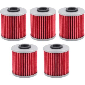 HF207 207 Oil Filter Replacement for Kawasaki KX250F KX450F Suzuki RMZ250 RMZ250L RMZ450 RMX450Z FL125 (Pack of 5)