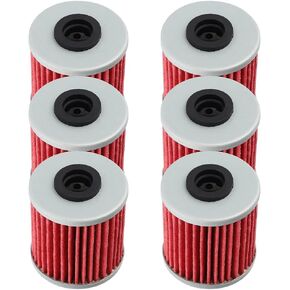 6pcs HF207 Oil Filter Compatible with Kawasaki KX250 KX250F KX450F RMX450Z RMZ250 RMZ450 Beta EVO 250 300 ‎52010-61125