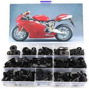 Xitomer Full Sets Fairing Bolts Kits, Fit for 749 999 2003 2004 2005 2006, Mounting Kits Washers/Nuts/Fastenings/Clips/Grommets (Matte Black)