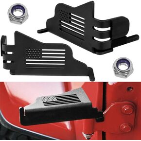 Wrangler Foot Pegs For Jeep Wrangler JK JL Gladiator JT 2007 to 2024, Exterior Door Hinge Metal Powder Coating Rest Pedals with US Flag Foot Rest Footpegs, 2 Pack in Kuwait