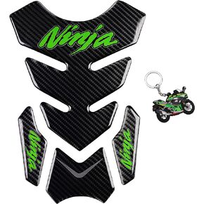 5D Real Carbon Fiber, Motorcycle Decal Vinyl Tank Protector, Tank Pad For Ninja 650 ZX636 ZX600 ZX-10R ZX14 ZX1400 ZX14R ABS 1000 ZX100(Red)